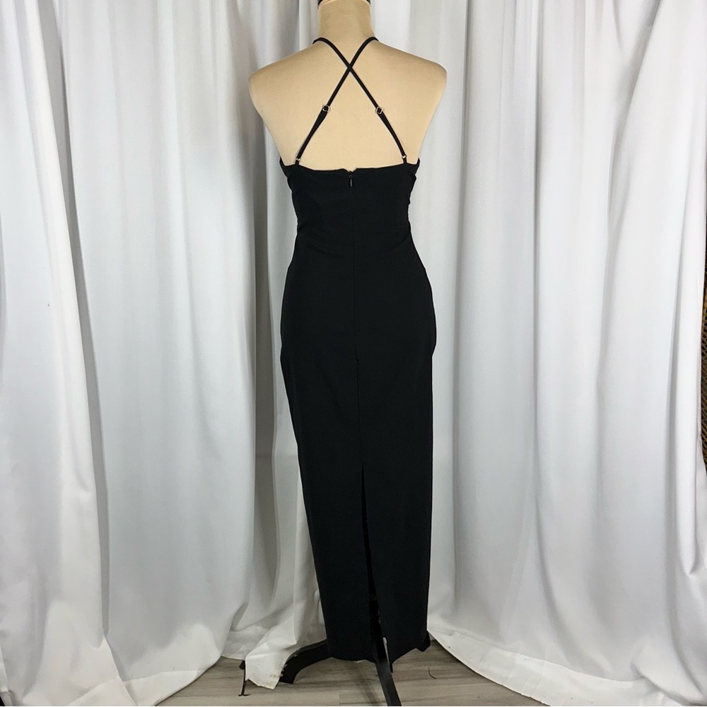 NWT Zara Black Cut Out Midi Dress Sz M Cross Back Bodycon Adjustable Party Sexy - Picture 7 of 16